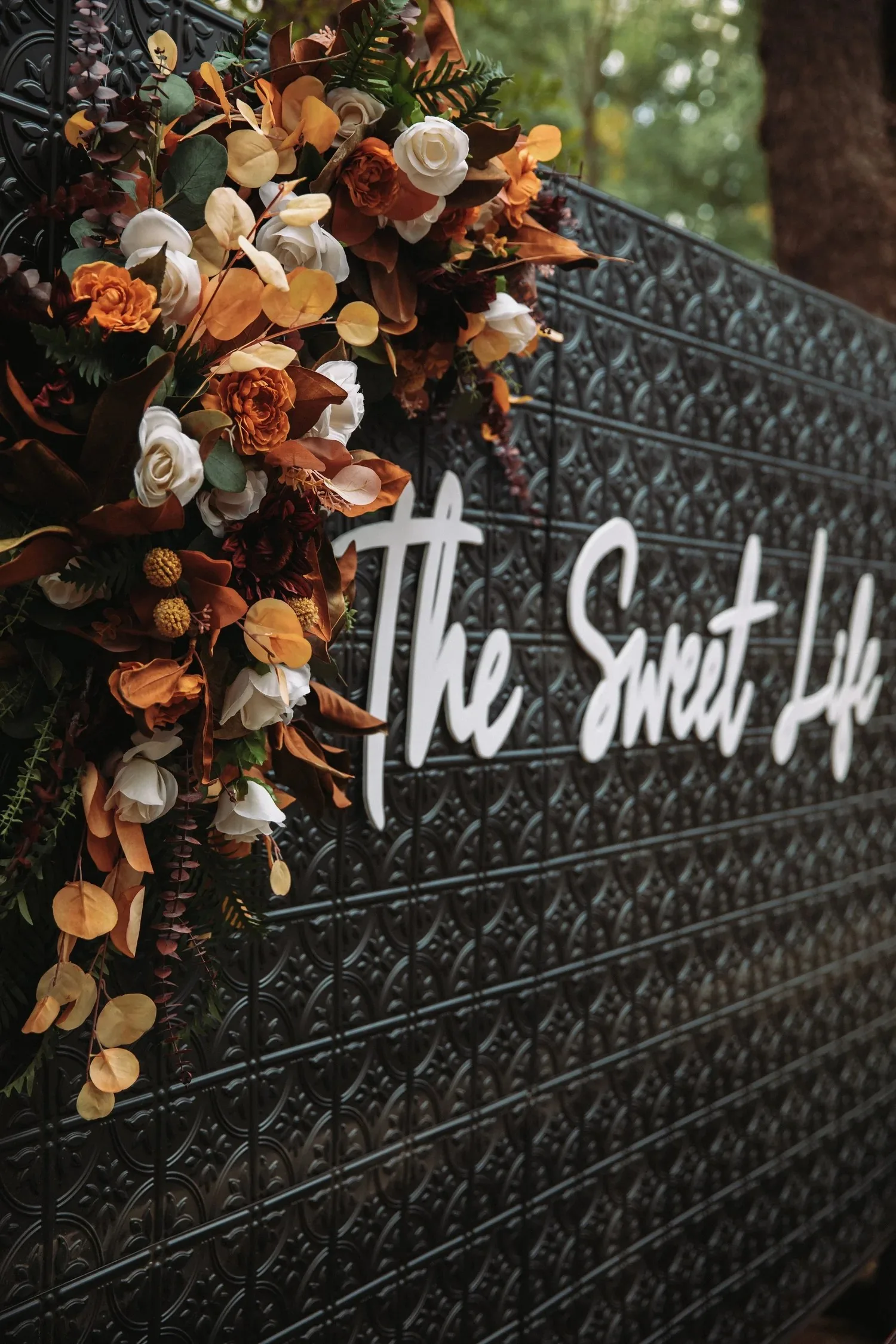 Floral event welcome sign